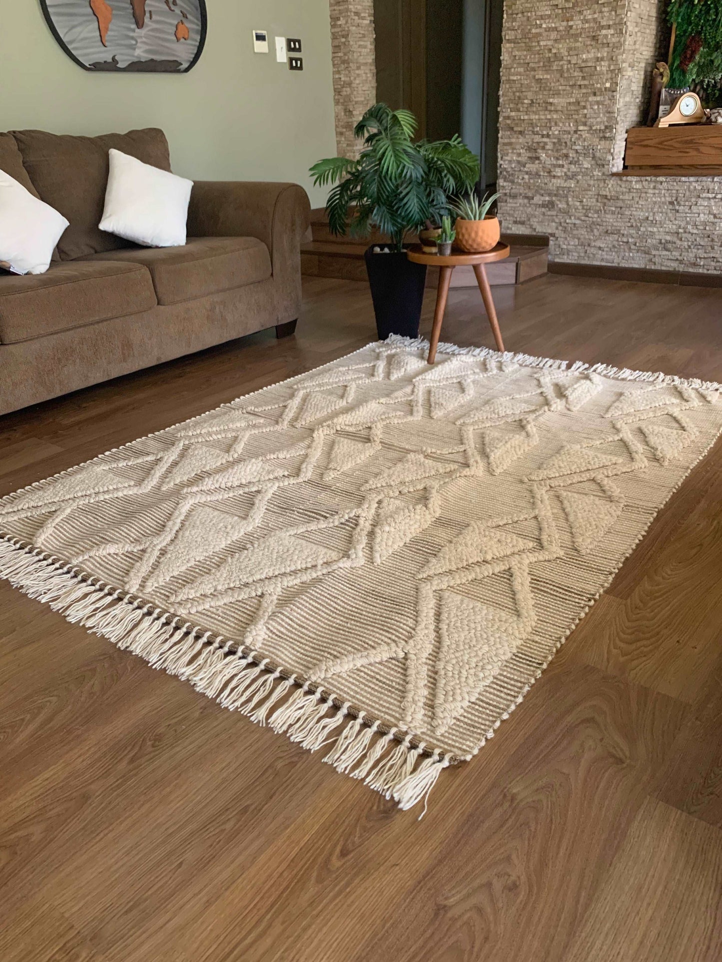 Handmade Kilim Rug - Beige - Luxor