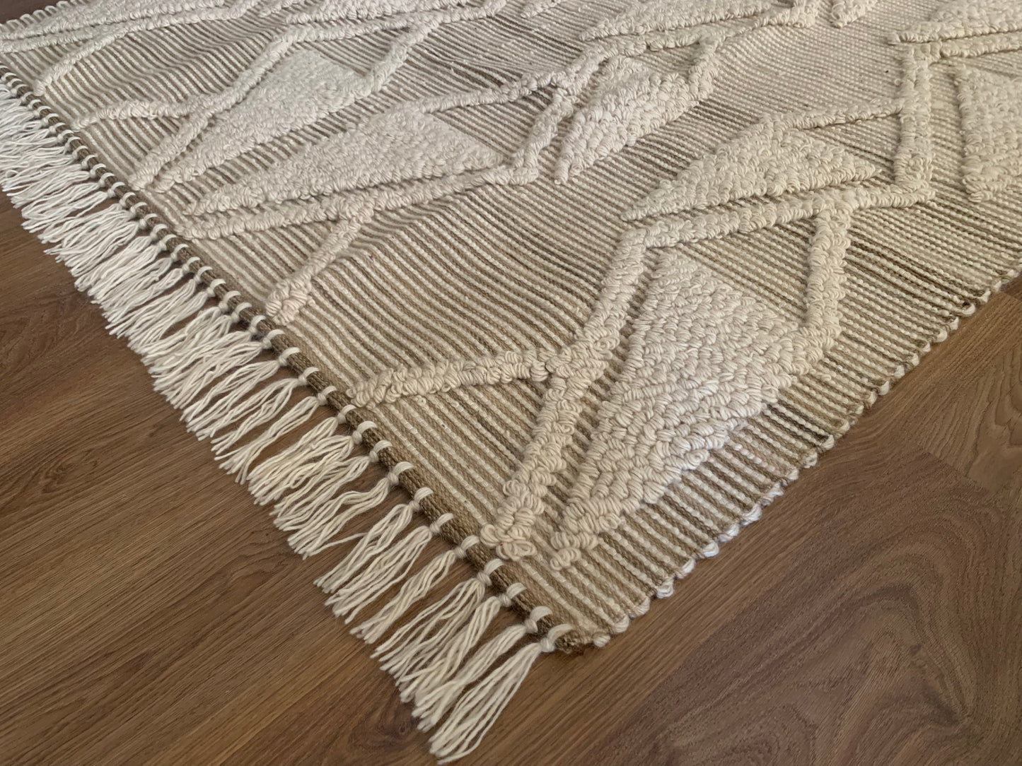 Tapis Kilim Fait Main - Beige - Louxor