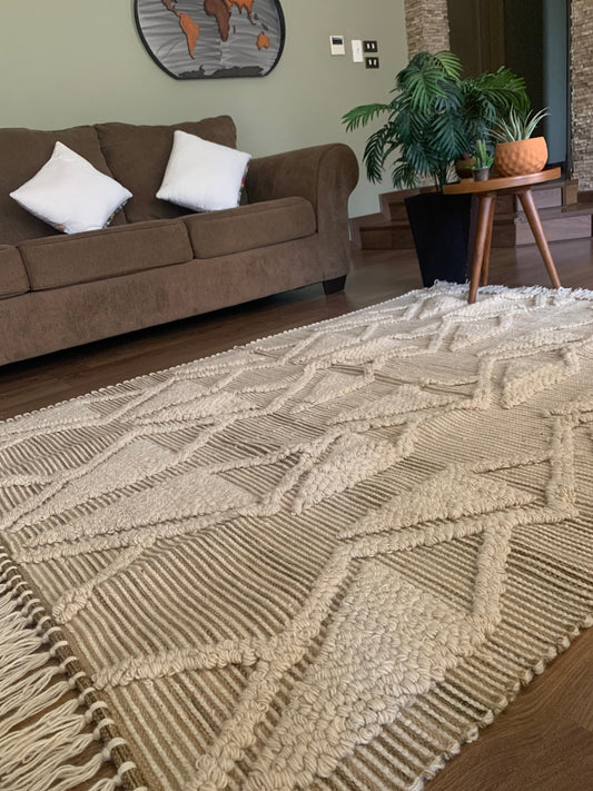 Tapis Kilim Fait Main - Beige - Louxor