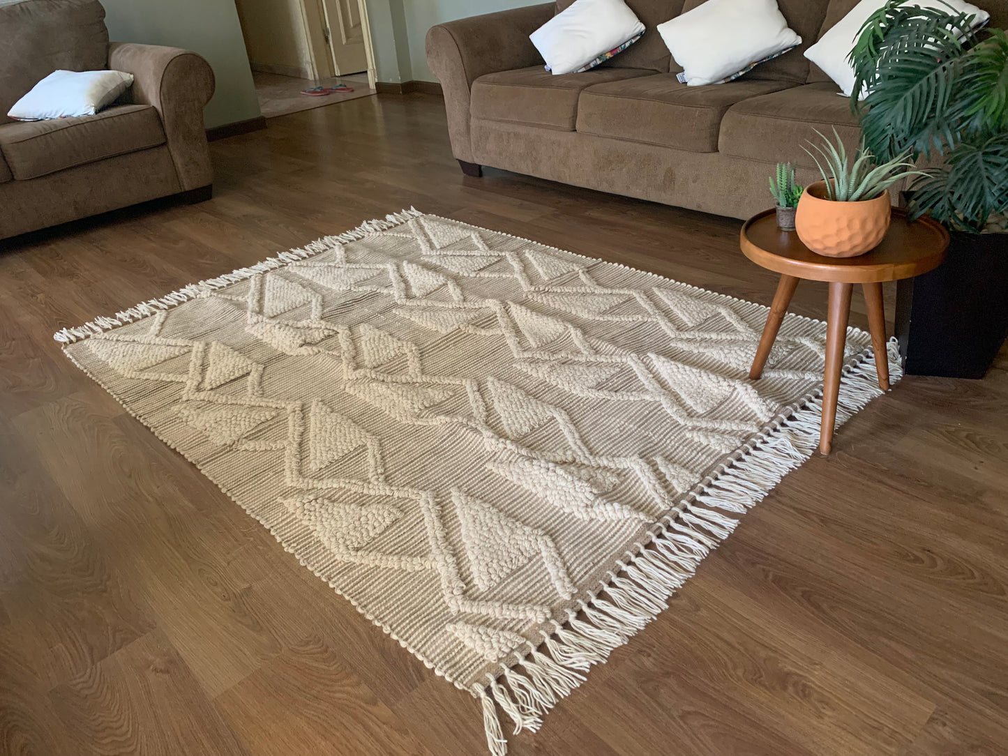 Tapis Kilim Fait Main - Beige - Louxor