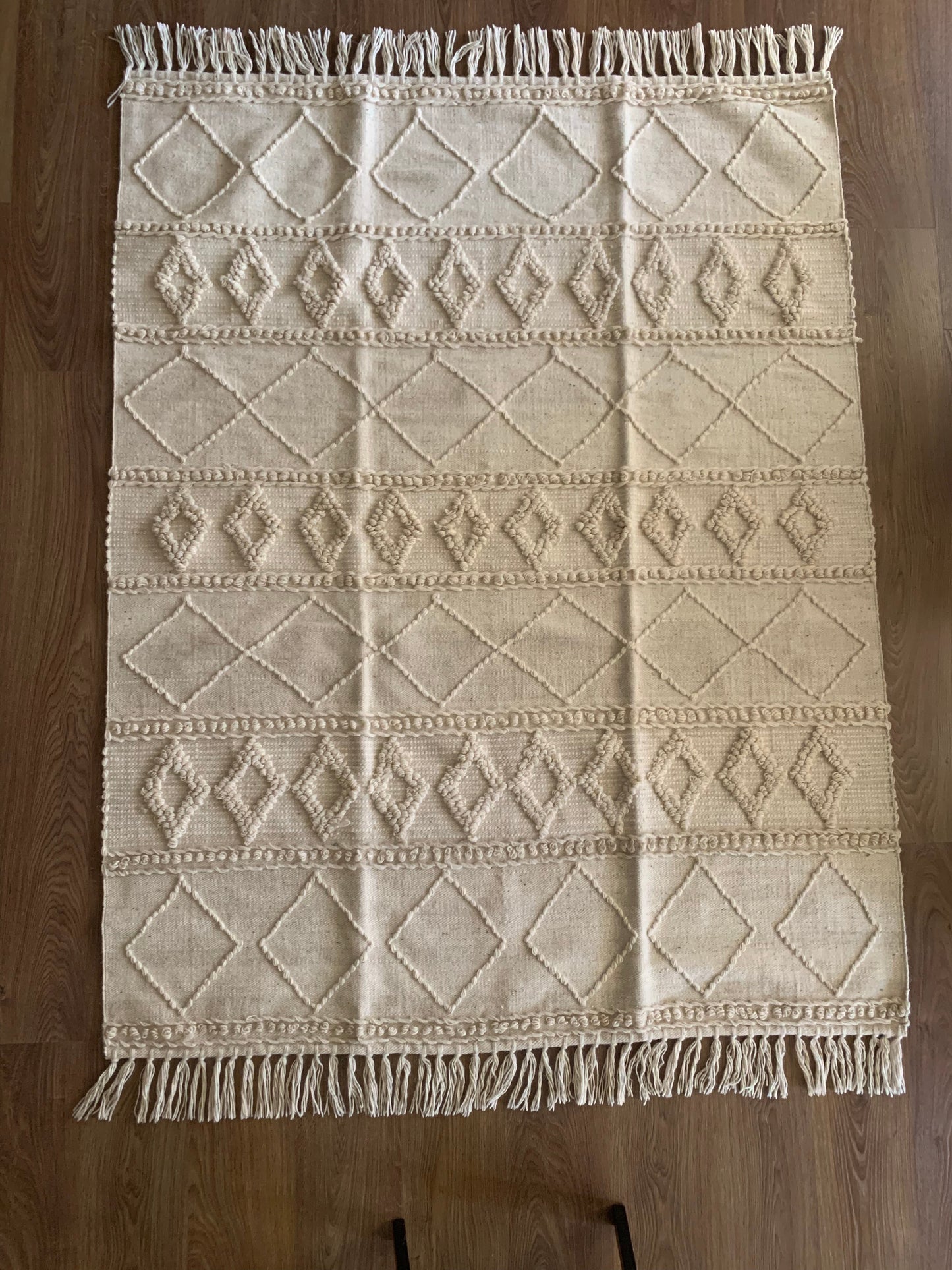 Handmade Kilim Rug - Sandy White- Thebes